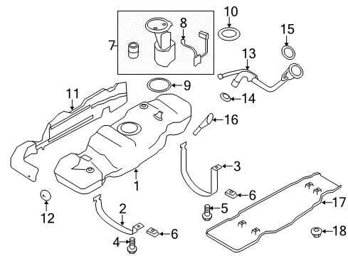 2013 Ford F-150 Fuel System Components Fuel Pump Diagram for CL3Z-9H307-A