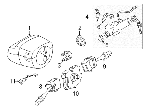 2004 Infiniti I35 Switches Clock Spring Diagram for 25567-5Y700