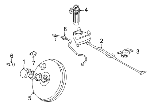 2001 Ford Focus Hydraulic System Reservoir Assembly Diagram for YS4Z-2K478-DA