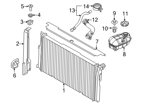 2016 BMW M2 Radiator & Components Coolant Hose Diagram for 17127627104