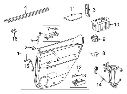 2021 Lexus RX350 Interior Trim - Rear Door WEATHERSTRIP, Rear Door Diagram for 68173-0E070