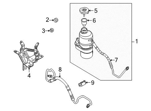 2008 Saturn Astra P/S Pump & Hoses Pump, P/S Diagram for 93179568