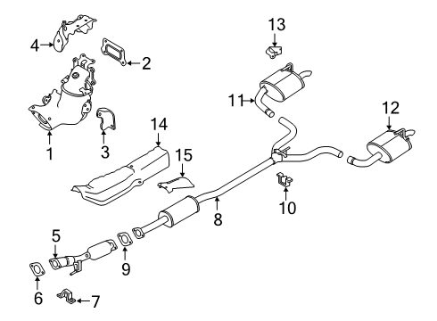 2022 Nissan Altima Exhaust Components THREE WAY CATALYTIC CONVERTER Diagram for 208A2-9HB0B
