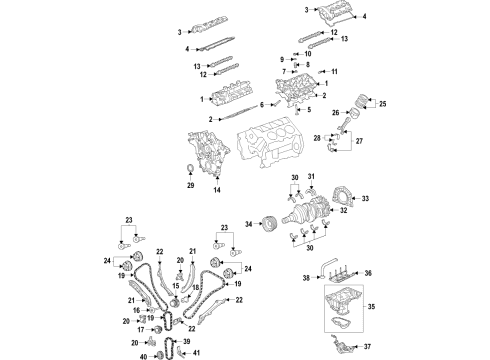2021 Jeep Grand Cherokee L Engine Parts, Mounts, Cylinder Head & Valves, Camshaft & Timing, Oil Pan, Oil Pump, Crankshaft & Bearings, Pistons, Rings & Bearings, Variable Valve Timing Guide-Timing Chain Diagram for 5047791AA