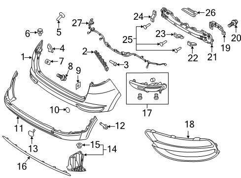 2021 Kia Sportage Bumper & Components - Rear Bolt Diagram for 1145608306B