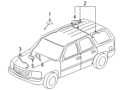 2006 Chevrolet Suburban 1500 Antenna & Radio Antenna Mast Diagram for 84170994