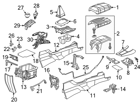 2014 Honda Civic Center Console Escutcheon Set, Select Lever (Gloss One Black) Diagram for 54721-TR6-A53ZA