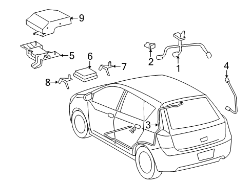 2009 Pontiac Vibe Communication System Components Module Diagram for 88975518