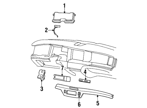 1995 Lincoln Town Car Automatic Temperature Controls Dash Control Unit Diagram for F6VZ-19980-AB