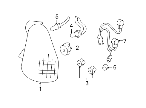 2006 Chevrolet Monte Carlo Combination Lamps Tail Lamp Assembly Diagram for 15913298