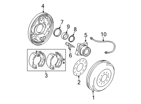 2005 Toyota Tacoma Rear Brakes Brake Hose Diagram for 90947-A2004