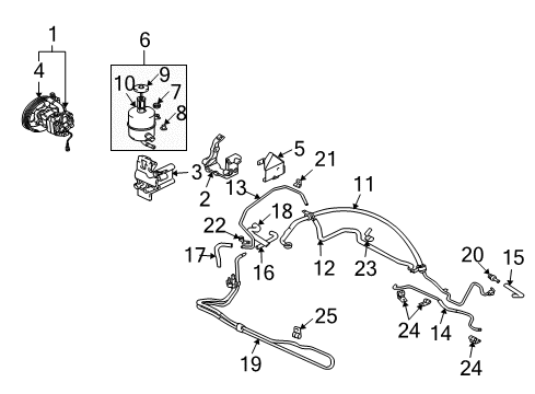 2004 Mitsubishi Lancer P/S Pump & Hoses, Steering Gear & Linkage Filter-Power Steering Fluid Diagram for MB350950