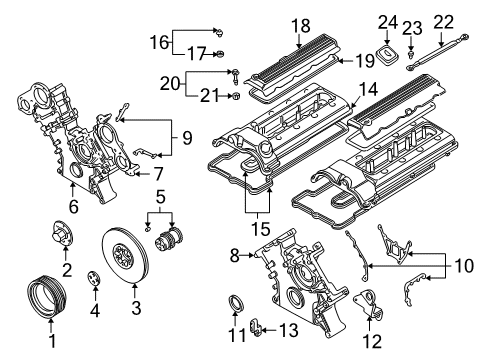 2003 BMW M5 Engine Parts, Mounts, Cylinder Head & Valves, Camshaft & Timing, Oil Pan, Oil Pump, Crankshaft & Bearings, Pistons, Rings & Bearings, Variable Valve Timing Earth Strap Diagram for 11121736201