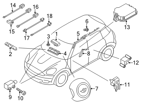 2013 Mini Cooper Countryman Air Bag Components Self-Locking Hex Nut Diagram for 51417053138