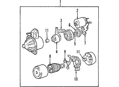 1997 Hyundai Tiburon Starter Gear-Starter Reduction PINION Diagram for 36141-32510