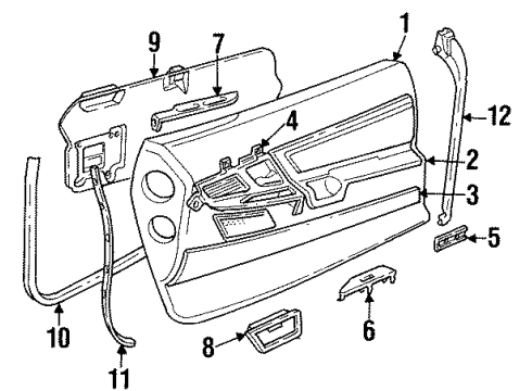 1996 BMW 840Ci Interior Trim - Door Edge Protection Left Diagram for 51722259791