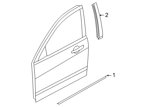 2010 Ford Focus Exterior Trim - Door Belt Weatherstrip Diagram for 8S4Z-6321453-A