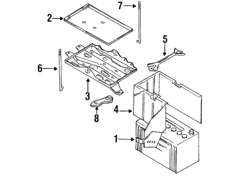 1996 Nissan Altima Battery Bracket-Battery Diagram for 64860-1E300