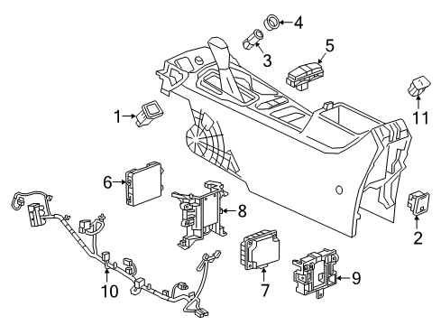 2017 Chevrolet Cruze Center Console Heat Switch Diagram for 13432374