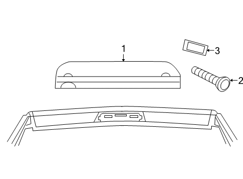 2007 Dodge Ram 3500 High Mount Lamps Clip-Lamp Diagram for 55077370AB