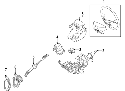 2020 Lexus RX350L Steering Column & Wheel, Steering Gear & Linkage Cover Sub-Assembly, STEE Diagram for 45024-62011-C0