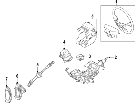 2019 Lexus RX450h Steering Column & Wheel, Steering Gear & Linkage Cover, Steering Column Diagram for 45287-0E110-C0