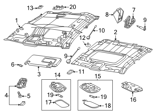 2019 Ram 1500 Interior Trim - Cab Clip-Z-Axis Diagram for 68231900AA