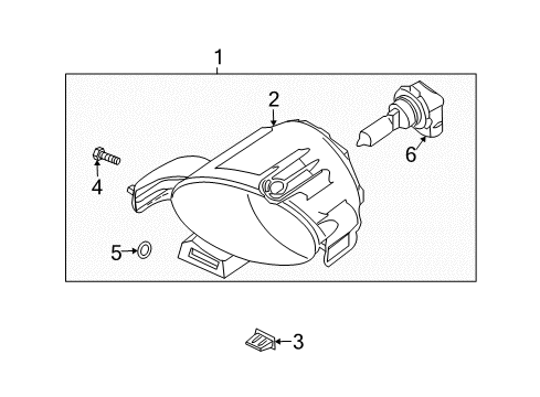 2005 Nissan Quest Fog Lamps Lamp Assembly-Fog, RH Diagram for 26150-5Z025