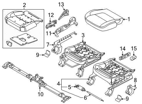 2019 Ford Police Interceptor Utility Front Seat Components Side Cover Insert Diagram for BB5Z-78672A40-AG