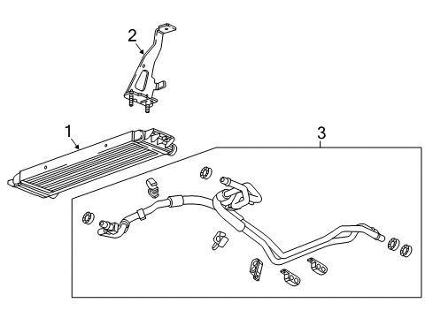 2021 Chevrolet Camaro Oil Cooler Mount Bracket Diagram for 23464838