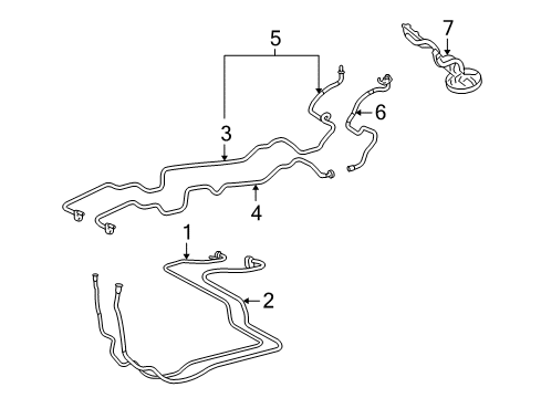 2008 Toyota Highlander Rear A/C Lines Center AC Line Diagram for 88717-48150