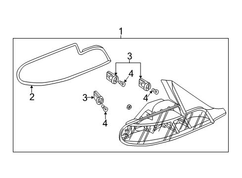 2002 BMW Z3 Tail Lamps Left Rear Light, White Turn Indicator Diagram for 63216902063