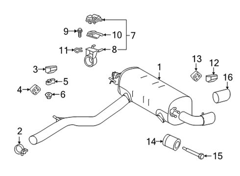 2021 Toyota GR Supra Exhaust Components Muffler & Pipe Diagram for 17430-WAA04