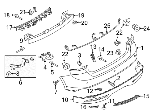 2014 Ford Focus Parking Aid Bumper Cover Diagram for BM5Z-17K835-CBPTM