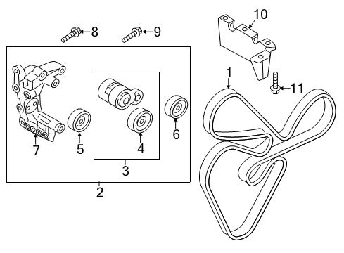 2015 Hyundai Santa Fe Sport Belts & Pulleys Tensioner Assembly-Crk Diagram for 252512G110