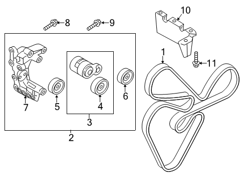 2015 Hyundai Santa Fe Sport Belts & Pulleys Bolt Diagram for 11404-10306-K