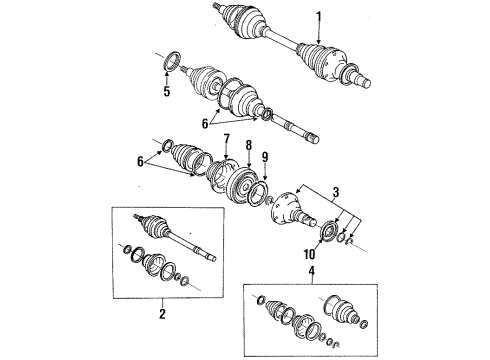 1992 Toyota Celica Drive Axles - Front Boot Kit Diagram for 04438-20231