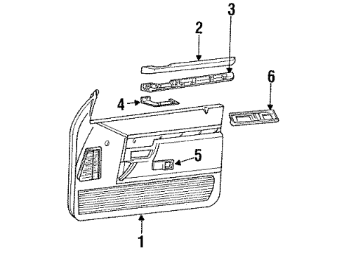 1991 Ford Explorer Interior Trim - Front Door Belt Weatherstrip Diagram for F1TZ7821457A