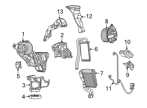 2009 Dodge Journey Auxiliary Heater & A/C Housing-A/C And Heater Lower Diagram for 68038194AA