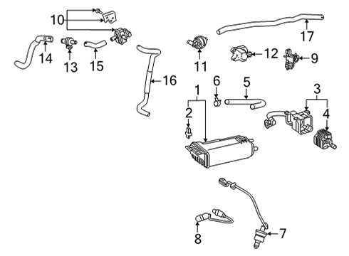 2022 Lexus NX350 Emission Components VALVE ASSY, VACUUM S Diagram for 25860-25080