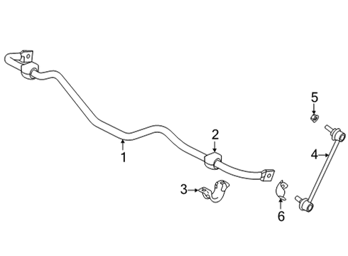 2022 Acura MDX Stabilizer Bar & Components - Rear Link Complete, Stabilizer R Diagram for 52320-TYA-A02