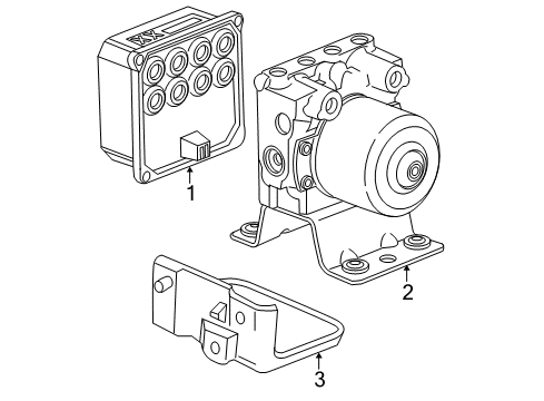 2007 Chevrolet Malibu ABS Components Electronic Brake Control Module Kit Diagram for 22691089