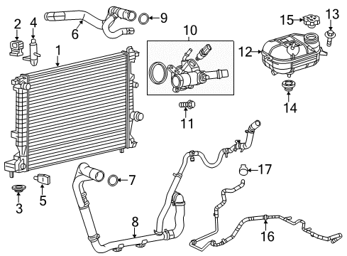 2014 Dodge Dart Radiator & Components Hose-Radiator Inlet Diagram for 68092560AC