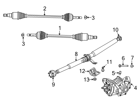 2010 Dodge Journey Differential - Rear Shaft-Drive Diagram for 5157005AF