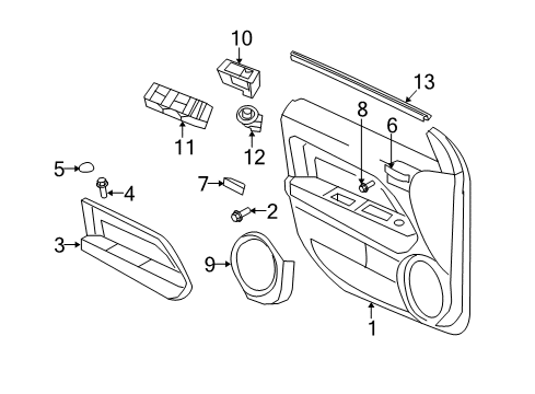 2008 Jeep Patriot Interior Trim - Front Door Switch-Mirror Diagram for 4602789AA