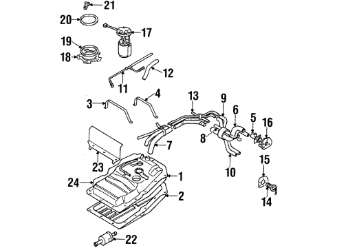 2002 Isuzu Rodeo Filters Filler Fuel Diagram for 8-97135-884-4