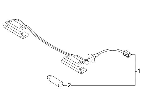 2008 Hyundai Tucson Bulbs Lamp Assembly-License Plate Diagram for 92501-2E000