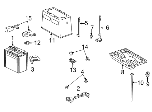 2001 Lexus IS300 Battery Bolt, W/Washer Diagram for 90119-06382