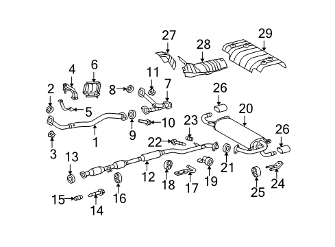 2014 Toyota Venza Exhaust Components Front Insulator Diagram for 17565-0P041