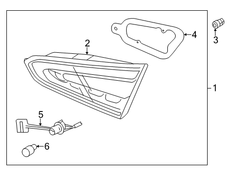 2014 Kia Forte Backup Lamps Bulb Holder & Wiring Assembly Diagram for 92480A7330